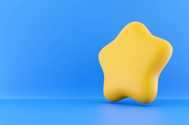 3D canlandırma yıldızı. 3D görüntüleme yıldızı. 3D görüntüleme sarı yıldız çizimi.