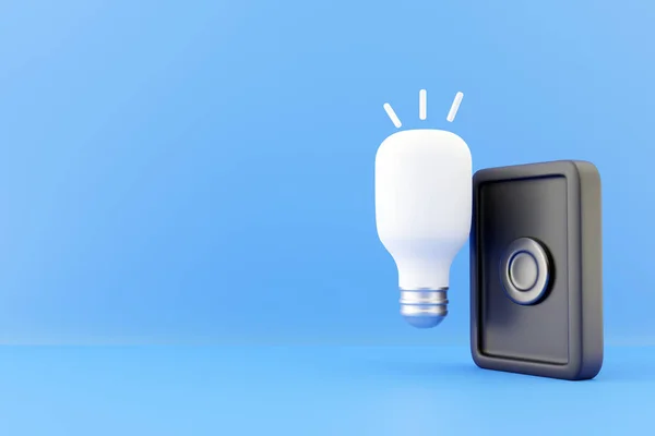 3d render smart lamp. 3d rendering smart lamp. 3d render smart lamp illustration.
