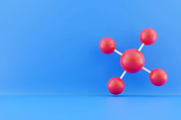 3d render molecule. 3d rendering molecule. 3d render red molecule illustration.