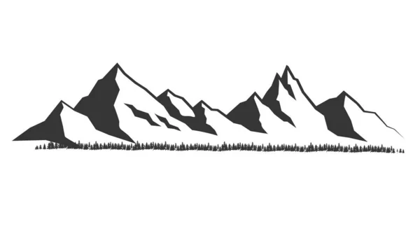 Montanha Vector Montanha Silhueta Isolado Vetor Ilustração Montanhas Silhueta — Vetor de Stock