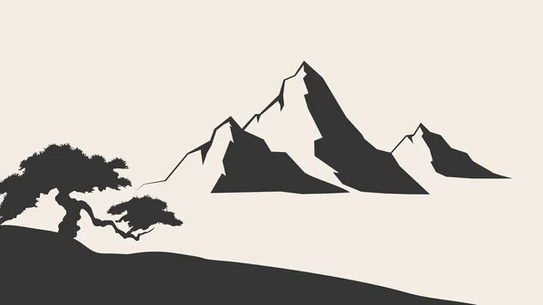 Wektor Góry Sylwetka Pasma Górskiego Izolowane Wektor Ilustracji Sylwetka Gór — Wektor stockowy