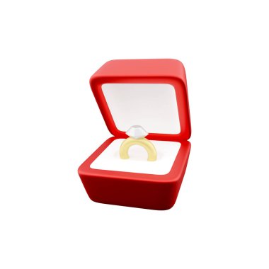 3D render yüzüğü. 3 boyutlu düğün hazırlığı. 3D alyansı beyaz arkaplanda oluştur.