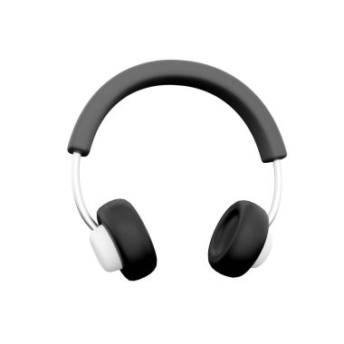 3D render Support operator headphones 3d icon. Professional white device with microphone. Help and discussion of user problems. 3D render Call center.