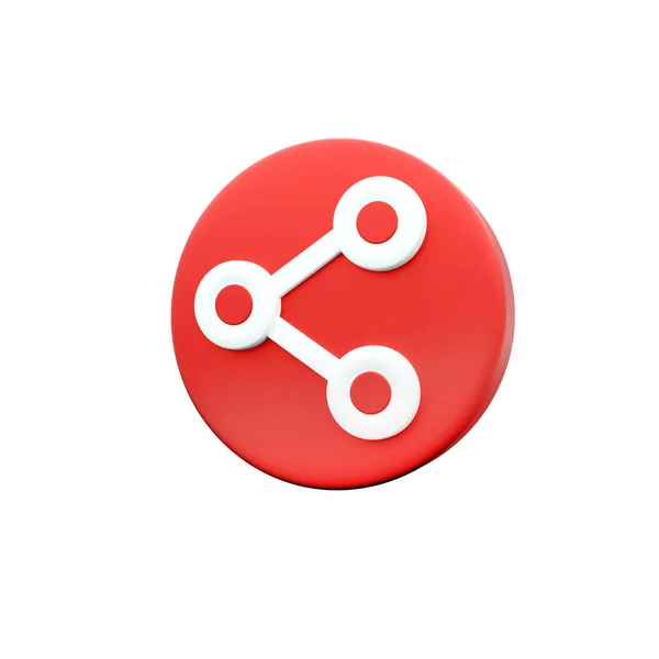 Render Share Icon Red Series Render Share Icon Social Media — Stockfoto