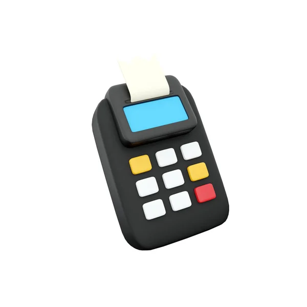 Render Payment Terminal Credit Card Reader Isolated White Background Pos — Stockfoto