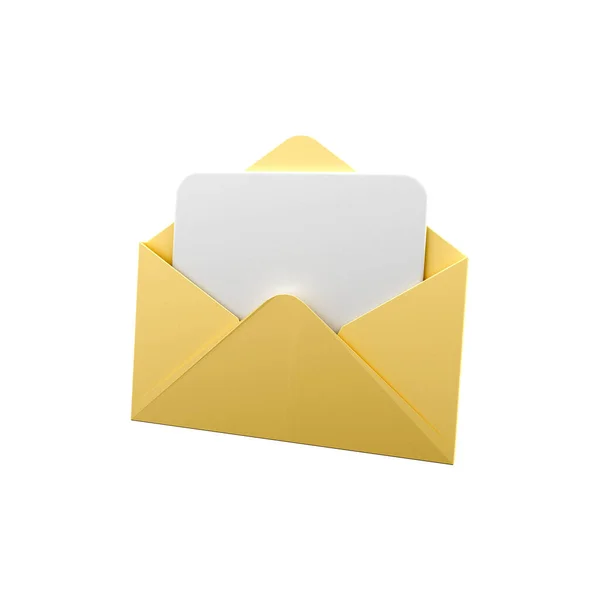 Rendern Buchstaben Rendering Umschlag Rendermail Auf Weißem Hintergrund — Stockfoto