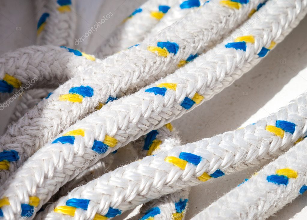 Lines of Rope for Rigging on a Sailboat — Stock Photo © sjallenphoto 45934985