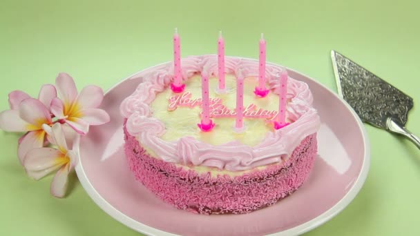 Pastel de cumpleaños — Vídeo de stock