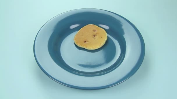 Himbeer-Pfannkuchen-Animation — Stockvideo