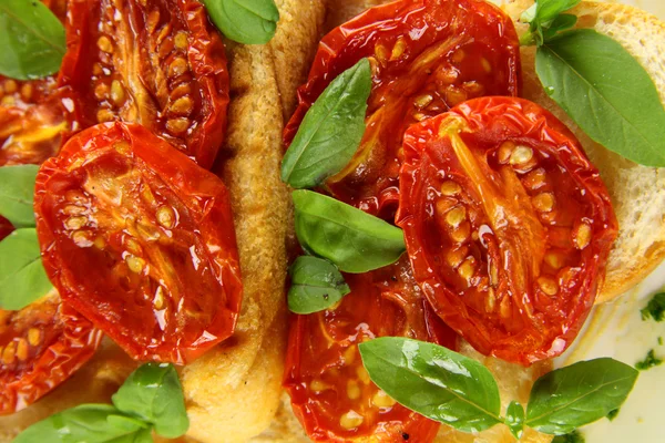Roasted Tomato Bruschetta — Stock Photo, Image