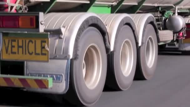 Semi Trailer Wheels — Stock Video