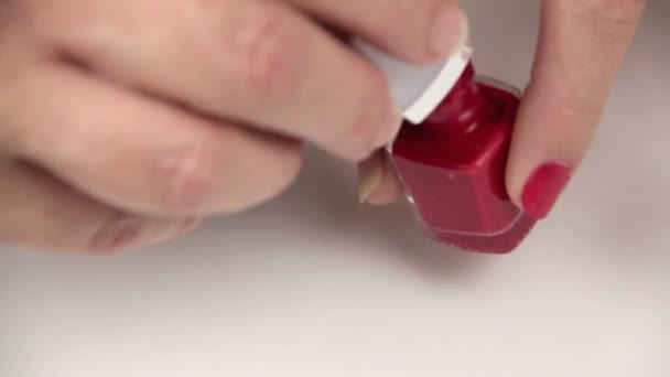 Painting Fingernails — Stock Video