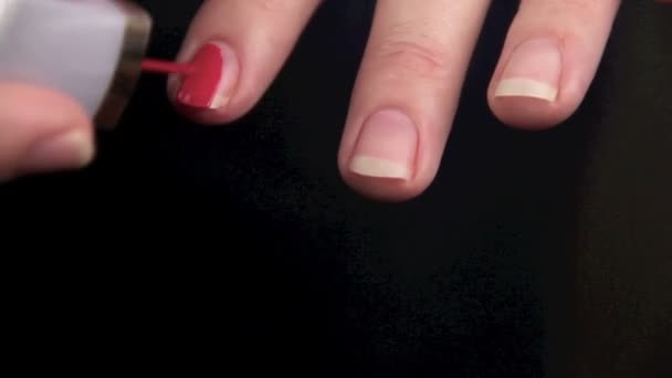 Painting Fingernails — Stock Video