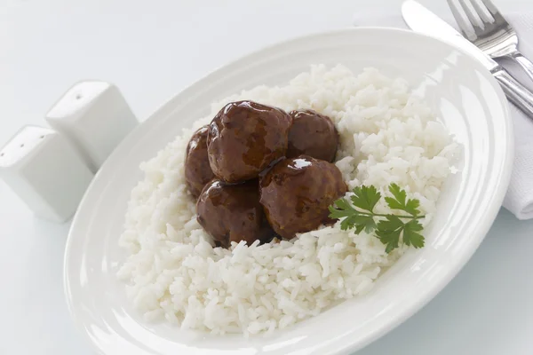 Bolas de carne em molho Hoisin — Fotografia de Stock