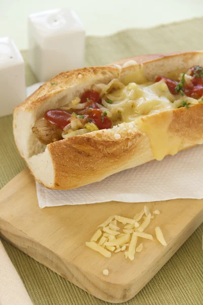 Hot Dog al formaggio fuso — Foto Stock