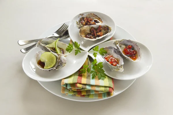 Schotel van oesters — Stockfoto