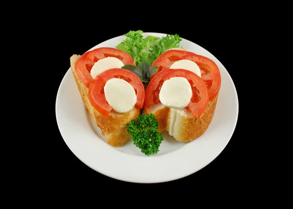 Mordeduras de tomate y Bocconcini — Foto de Stock