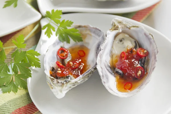 Sweet Chilli Oysters — Stock Photo, Image