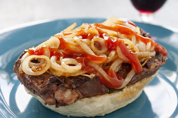 Open Steak Burger — Stock Photo, Image