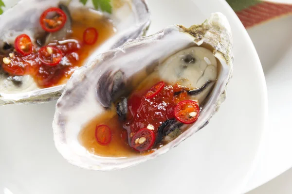 Sweet Chilli Oysters — Stock Photo, Image