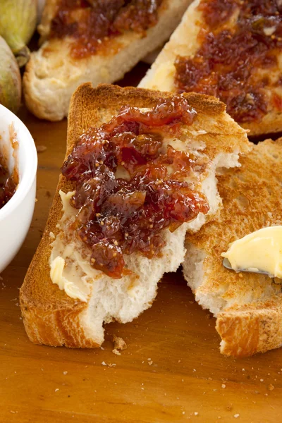 Fig sylt toast — Stockfoto