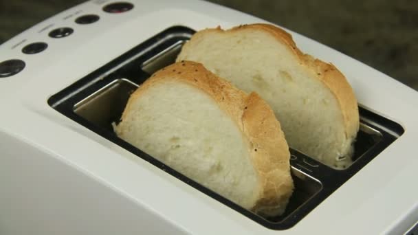 Toasting White Bread — Stock Video