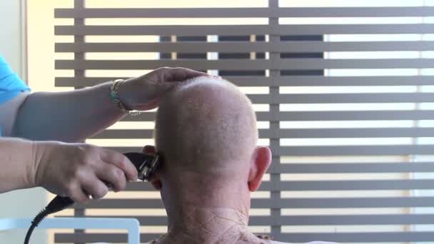 Head Shave. — Stock Video