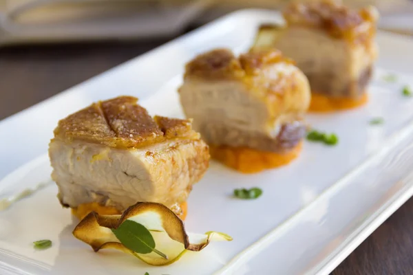 Roasted Pork Belly Cubes — Stock Photo, Image