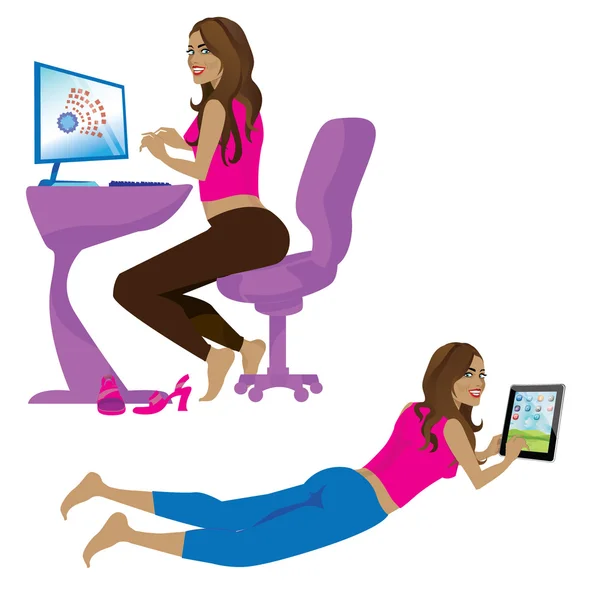 Computer girl desk