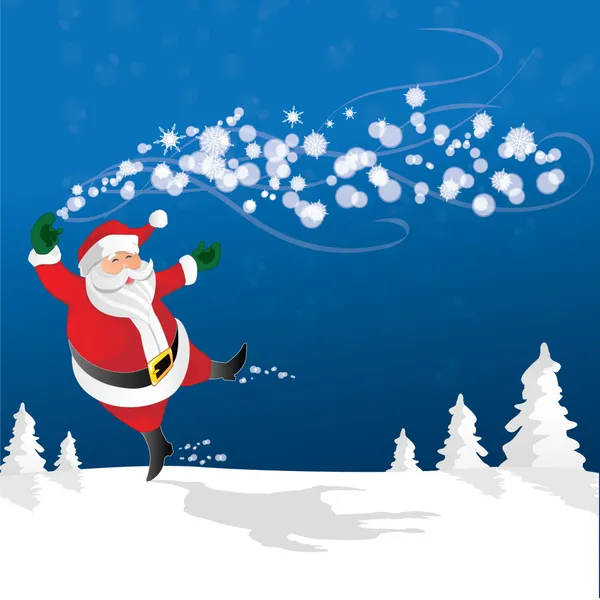 Santa flotante — Vector de stock