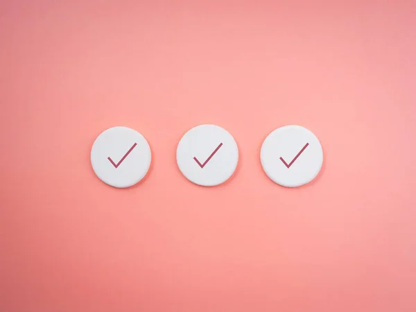 Checklist Concept Minimal Style Three Check Mark Icon Symbols Three — 图库照片