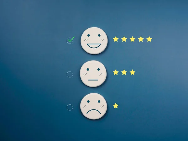 Kundendienstbewertung Feedback Kundenerfahrung Und Konzepte Zur Erhebung Der Zufriedenheit Häkchen — Stockfoto