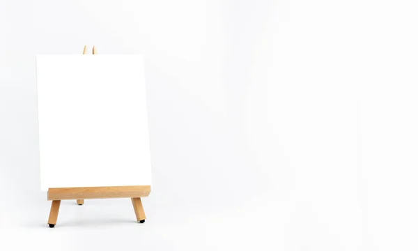 White Blank Artist Frame Small Wooden Easel White Background Copy — Foto Stock