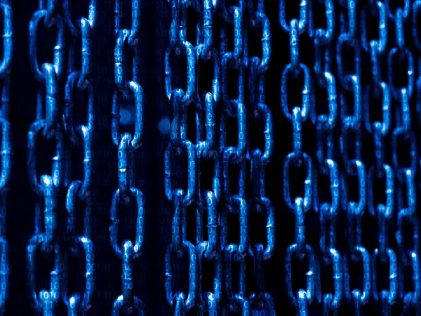 Blockchain Technologie Concept Abstract Blue Block Chain Big Data Netwerk — Stockfoto