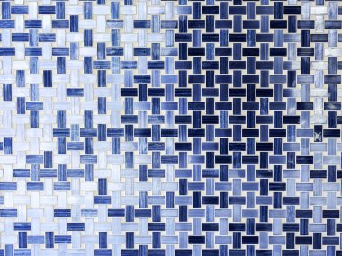 Soyut iş ve teknoloji arka planında mavi renkli modern bambu rattan desenler var. Ağ dijital bağlantı teknolojisi arka plan kavramı.