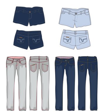 Şablon tüm denim Konfeksiyon