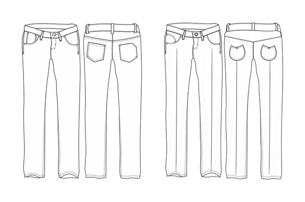 Apparel template long denim — Stock Photo, Image