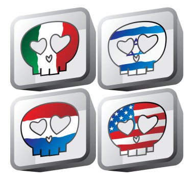 Kafatası bayrağı Ulusal ayarlı tüm