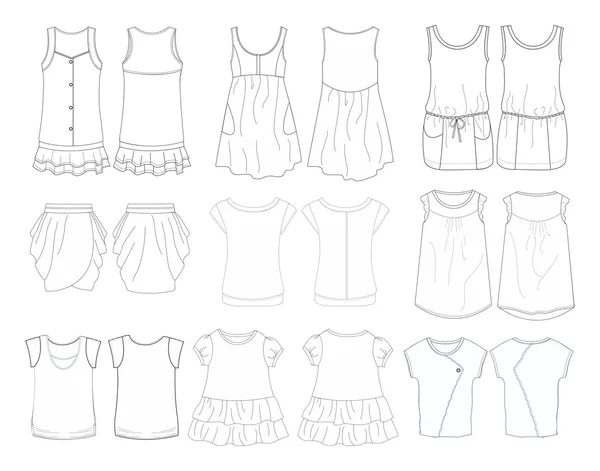 Girl dress set apparel — Stock Photo, Image