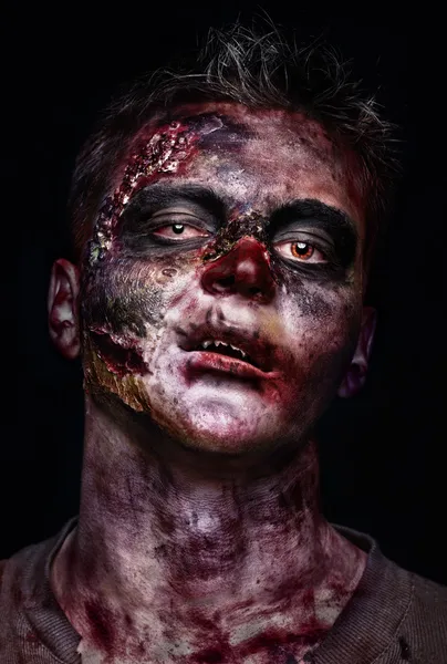 Retrato de zombie asustadizo Imágenes de stock libres de derechos