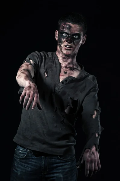 De zombie in browm shirt is monster — Stockfoto