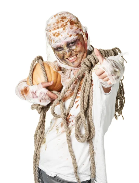 The mummy is thumbup in the studio — Stock Photo, Image