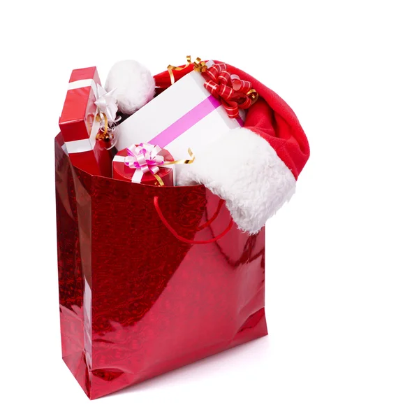 Es gibt viele Geschenke in der roten Schachtel — Stockfoto