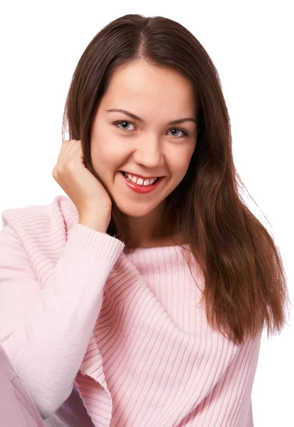 La fille sourit dans le studio — Photo