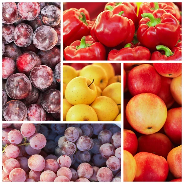 The collage of fruit and vegetables — Stock Photo, Image