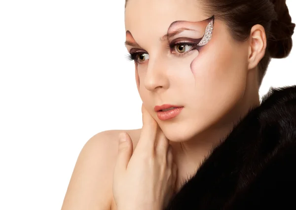 Beautiful Fashion Holiday Makeup — Stock Photo, Image