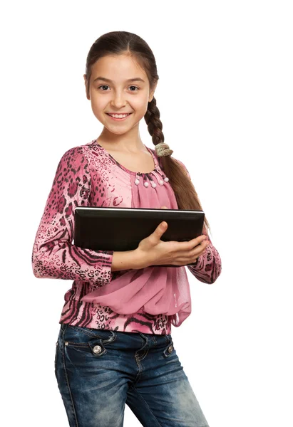 Menina bonito com um Tablet Digital — Fotografia de Stock