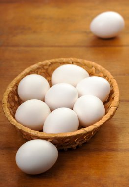 Eggs in a wicker bowl