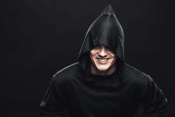 Guy in a black robe — Stock Photo, Image