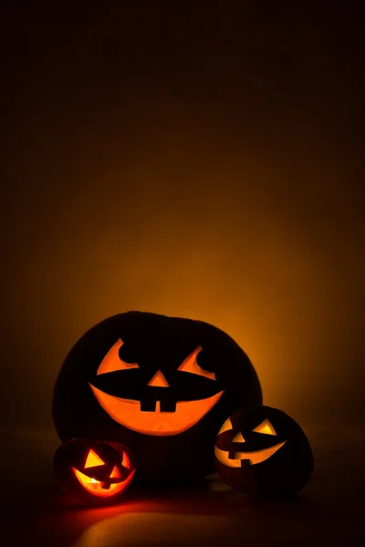 Drie jack-o-lantern — Stockfoto